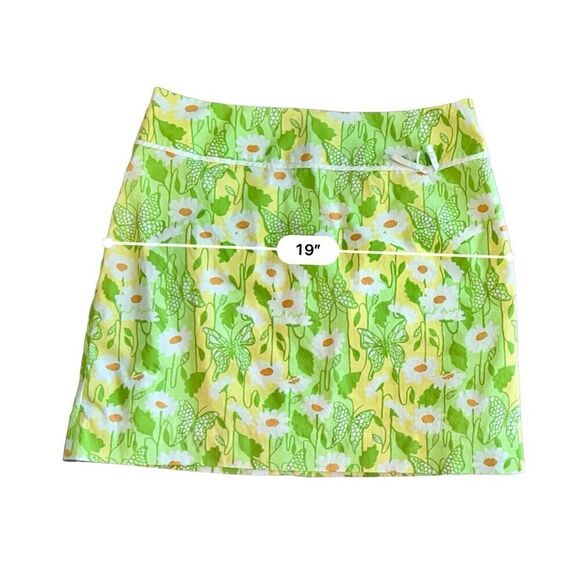 Lilly Pulitzer Vintage Socialite Butterfly Mini Skirt sz 8 Feminine Daisy Floral - Picture 5 of 10